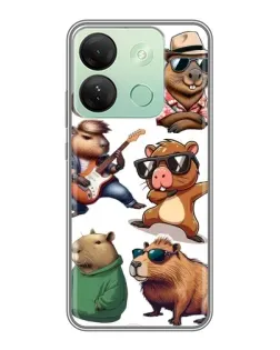Чехол для Infinix Smart 7 HD с картинкой «Крутые капибары музыканты»