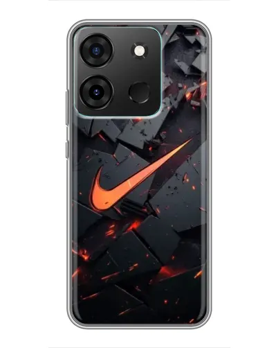 Чехол для Infinix Smart 7 с картинкой «Nike — эффект разломов»