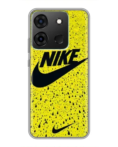 Чехол для Infinix Smart 7 с картинкой «Желтый текстурный Nike»