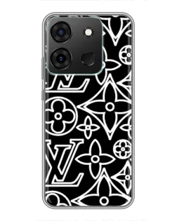 Чехол для Infinix Smart 7 с картинкой «Черно-белый узор LV» Чехол для Infinix Smart 7 с картинкой «Черно-белый узор LV»