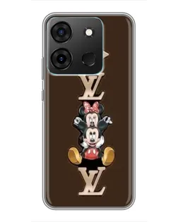 Чехол для Infinix Smart 7 с картинкой «LV и Микки Маус»