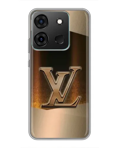 Чехол для Infinix Smart 7 с картинкой «LV — золотое сияние»