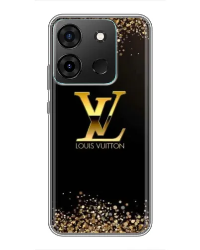 Чехол для Infinix Smart 7 с картинкой «LV — золотые искры»