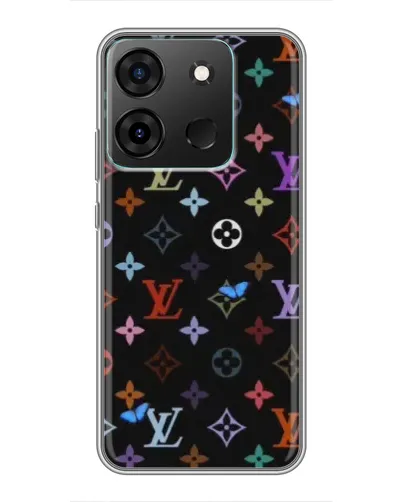 Чехол для Infinix Smart 7 с картинкой «Цветная монограмма LV»