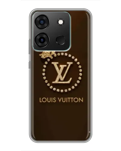 Чехол для Infinix Smart 7 с картинкой «LV — золотая печать»