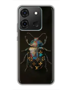 Чехол для Infinix Smart 7 с картинкой «LV — мраморный принт»