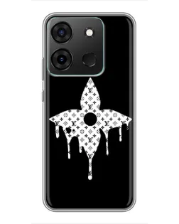 Чехол для Infinix Smart 7 с картинкой «Цветочная монограмма»