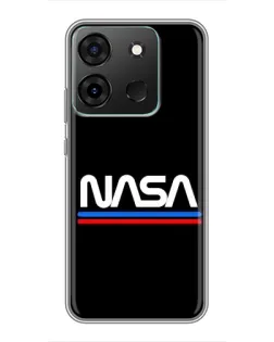 Чехол для Infinix Smart 7 с картинкой «NASA — классика Red Blue» Чехол для Infinix Smart 7 с картинкой «NASA — классика Red Blue»