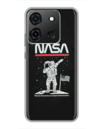 Чехол для Infinix Smart 7 с картинкой «NASA — шагаем по Луне» Чехол для Infinix Smart 7 с картинкой «NASA — шагаем по Луне»