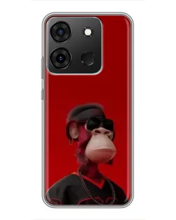 Чехол для Infinix Smart 7 с картинкой «Bored Ape в красном» Чехол для Infinix Smart 7 с картинкой «Bored Ape в красном»