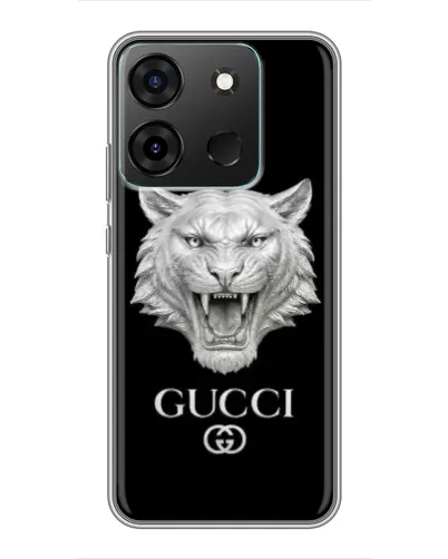 Чехол для Infinix Smart 7 с картинкой «Gucci — серебряный лев» Чехол для Infinix Smart 7 с картинкой «Gucci — серебряный лев»