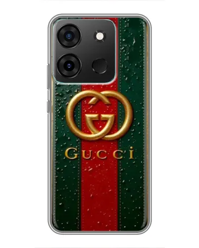 Чехол для Infinix Smart 7 с картинкой «Gucci — фирменная полоса и золото» Чехол для Infinix Smart 7 с картинкой «Gucci — фирменная полоса и золото»
