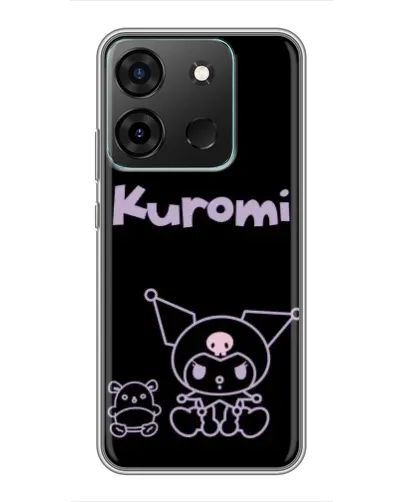 Чехол для Infinix Smart 7 с картинкой «Kuromi — черный минимализм»