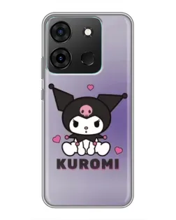 Чехол для Infinix Smart 7 с картинкой «Kuromi — фиолетовый арт»