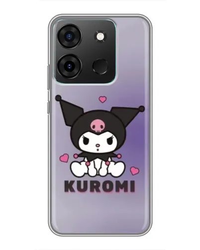 Чехол для Infinix Smart 7 с картинкой «Kuromi — фиолетовый арт»