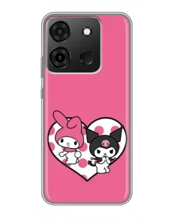 Чехол для Infinix Smart 7 с картинкой «Kuromi и My Melody»