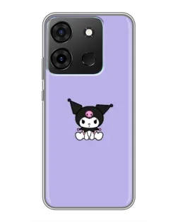 Чехол для Infinix Smart 7 с картинкой «Kuromi — фиолетовый минимализм»