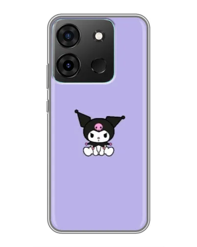 Чехол для Infinix Smart 7 с картинкой «Kuromi — фиолетовый минимализм»