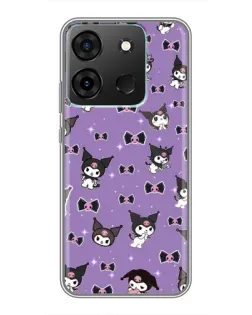 Чехол для Infinix Smart 7 с картинкой «Kuromi — паттерн»