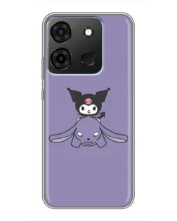 Чехол для Infinix Smart 7 с картинкой «Kuromi на лиловом фоне»