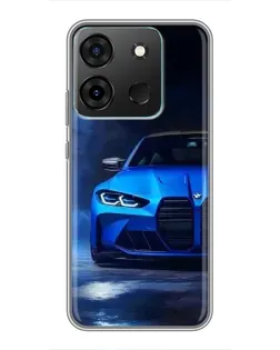 Чехол для Infinix Smart 7 с картинкой «Голубая BMW M4» Чехол для Infinix Smart 7 с картинкой «Голубая BMW M4»