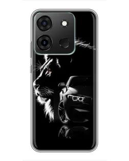 Чехол для Infinix Smart 7 с картинкой «BMW и лев» Чехол для Infinix Smart 7 с картинкой «BMW и лев»