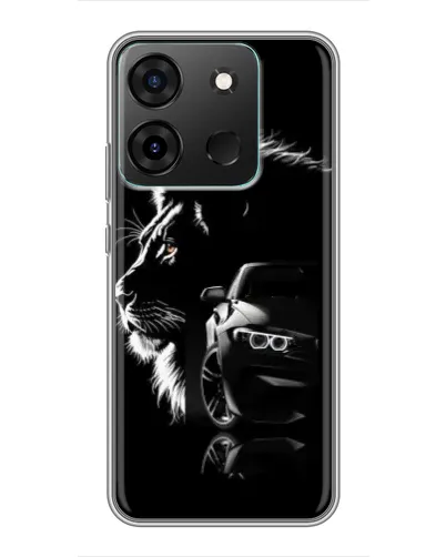 Чехол для Infinix Smart 7 с картинкой «BMW и лев» Чехол для Infinix Smart 7 с картинкой «BMW и лев»