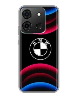 Чехол для Infinix Smart 7 с картинкой «Логотип BMW и неоновые дуги» Чехол для Infinix Smart 7 с картинкой «Логотип BMW и неоновые дуги»