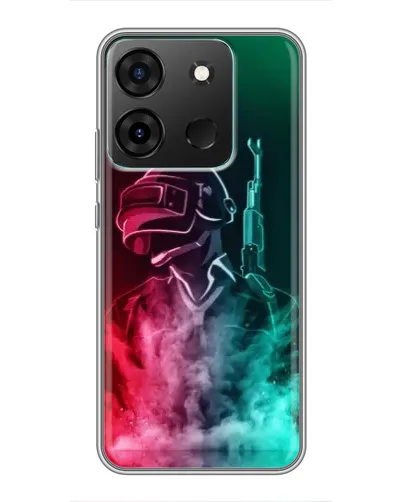 Чехол для Infinix Smart 7 с картинкой «PUBG — огненный воин»