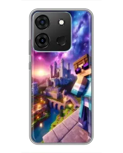 Чехол для Infinix Smart 7 с картинкой «Стив и космос»