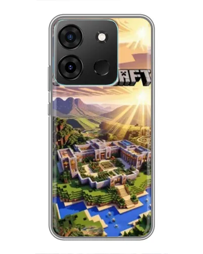 Чехол для Infinix Smart 7 с картинкой «Minecraft панорама»