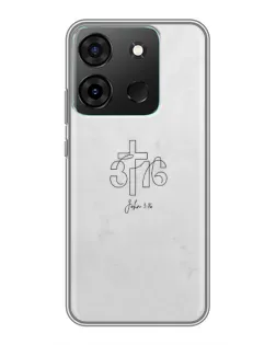 Чехол для Infinix Smart 7 с картинкой «Иоанна 3:16 Крест»