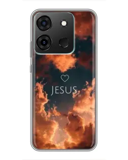 Чехол для Infinix Smart 7 с картинкой «Сияние Имени Jesus»