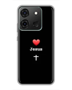 Чехол для Infinix Smart 7 с картинкой «Сердце - Jesus»