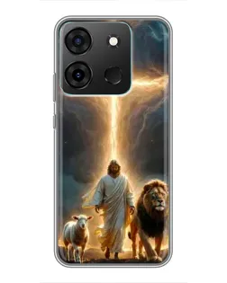Чехол для Infinix Smart 7 с картинкой «Лев Иуды и Свет»