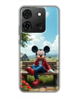 Чехол для Infinix Smart 7 с картинкой «Микки на скамейке»
