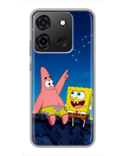 Чехол для Infinix Smart 7 с картинкой «Губка Боб и Патрик ночью» Чехол для Infinix Smart 7 с картинкой «Губка Боб и Патрик ночью»
