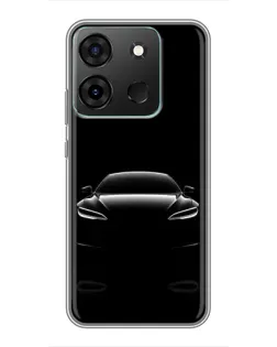 Чехол для Infinix Smart 7 с картинкой «Силуэт Tesla Night»