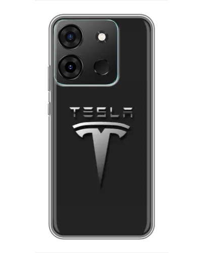 Чехол для Infinix Smart 7 с картинкой «Стальной логотип Tesla» Чехол для Infinix Smart 7 с картинкой «Стальной логотип Tesla»
