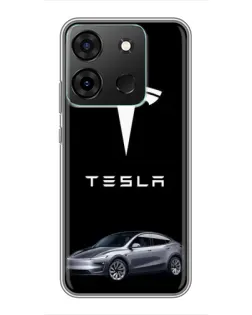 Чехол для Infinix Smart 7 с картинкой «Tesla Model Y»