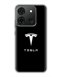 Чехол для Infinix Smart 7 с картинкой «Tesla White Logo»