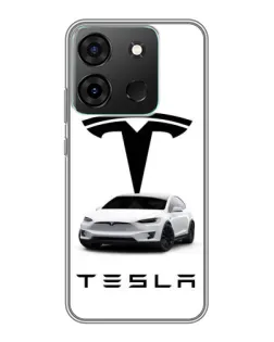 Чехол для Infinix Smart 7 с картинкой «Tesla White Style»