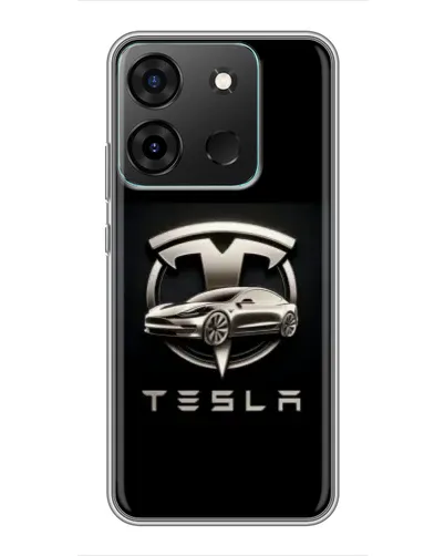 Чехол для Infinix Smart 7 с картинкой «Tesla — серебристое авто» Чехол для Infinix Smart 7 с картинкой «Tesla — серебристое авто»