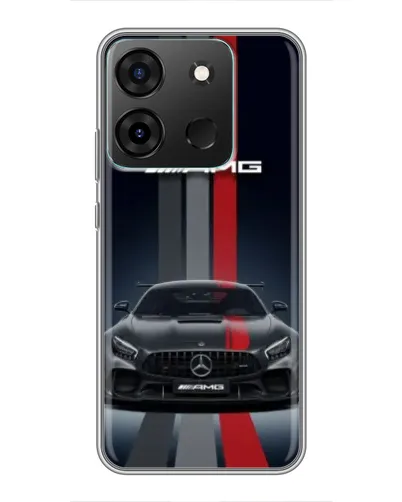 Чехол для Infinix Smart 7 с картинкой «Mercedes — белый карбон»