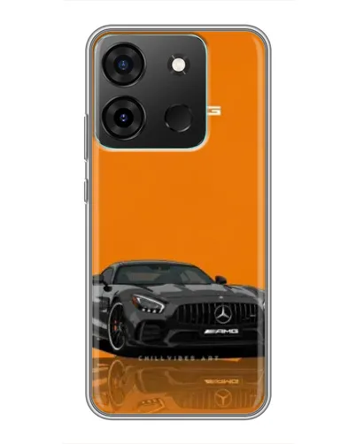 Чехол для Infinix Smart 7 с картинкой «Оранжевый Mercedes AMG»