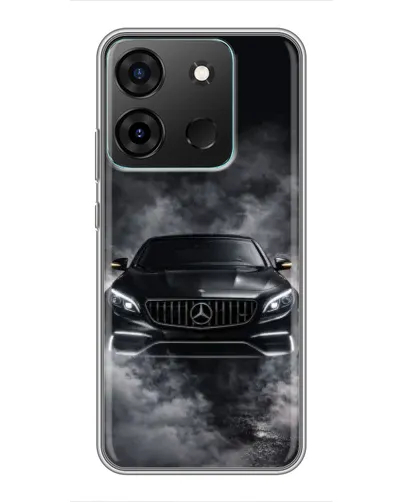 Чехол для Infinix Smart 7 с картинкой «Mercedes в дыму»