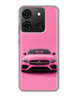 Чехол для Infinix Smart 7 с картинкой «Розовый Mercedes AMG»
