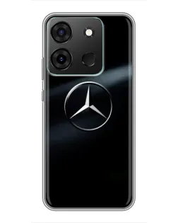 Чехол для Infinix Smart 7 с картинкой «Mercedes на металле»