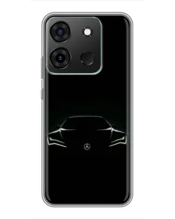 Чехол для Infinix Smart 7 с картинкой «Mercedes — силуэт авто»