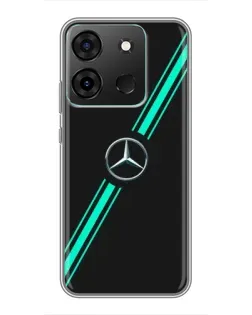 Чехол для Infinix Smart 7 с картинкой «Спортивные линии Mercedes»